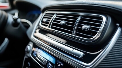 Fototapeta premium Closeup car interior dashboard air vents