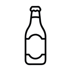 Line art icon of a beer bottle Premium Vector