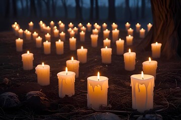 Candlelight in the dark forest | Illustration