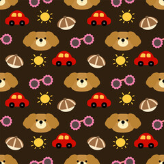 Fototapeta premium seamless pattern with funny monsters