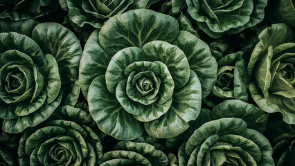 Fototapeta premium Fresh green lettuce leaves close up photography