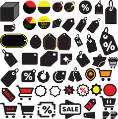 Price Tag Icons Collection in Flat Color Style | Shopping and Discount Vector Pack