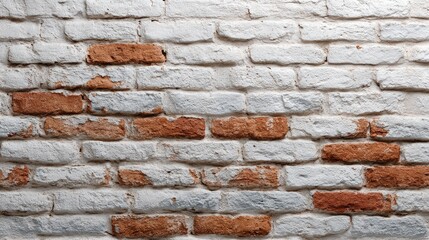 Obraz premium Textured Wall with Red and White Brick Pattern for Background Design