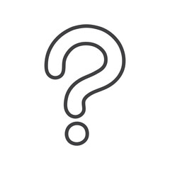 Outline question mark Icon isolated flat design.