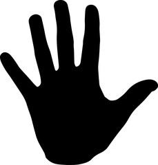 Palm, hand print icon silhouette. vector illustration