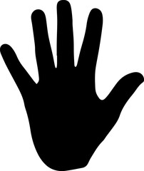 Palm, hand print icon silhouette. vector illustration