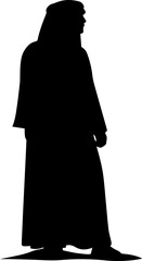 Muslim Arab man silhouette. Vector illustration