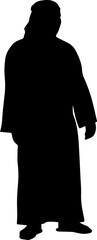 Muslim Arab man silhouette. Vector illustration