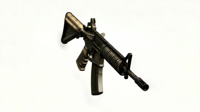 Detailed look at an AR-15 style rifle with unique features and design elements