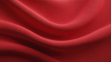 Obraz premium Smooth Red Fabric Texture with Elegant Wave Patterns and Light Play