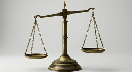 Balanced Brass Scales of Justice: Symbol of Equality and Fairness