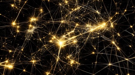 Fototapeta premium Abstract network of golden light (7)