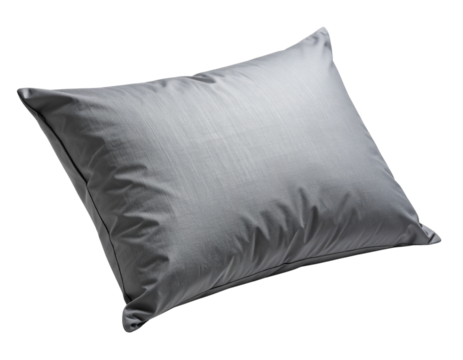 Minimalist Gray Pillow Resting at an Angle, Modern Look, isolated on transparent background - Powered by Adobe