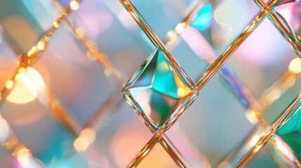 Intricate Repeating Diamond Pattern with Colorful Facets
