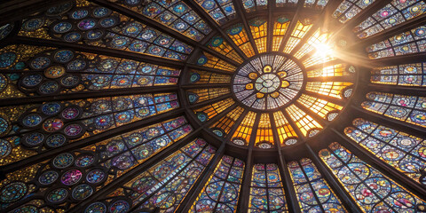 stained glass window in a church