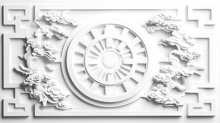 Intricate White Circular And Straight Line Design