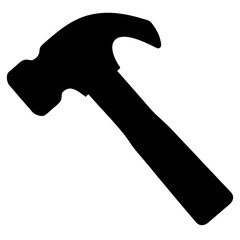 Silhouette of a classic claw hammer, a versatile tool for construction