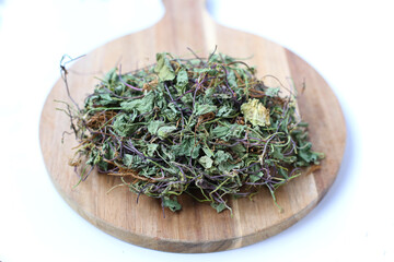 Dried gotu kola herb with leaves, stems, and roots