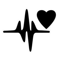 Heartbeat Symbol with a Simple Heart Design Showing Love and Support