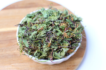 Dried gotu kola herb with leaves, stems, and roots