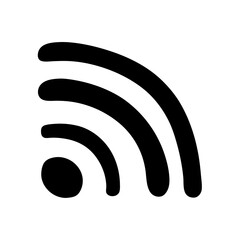 Black Wireless Internet Signal Icon, Illustrating Connectivity and Technology