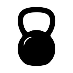 Black kettlebell silhouette for fitness, exercise, and strength training concept