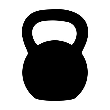 A solid black kettlebell silhouette, a classic strength training icon for fitness