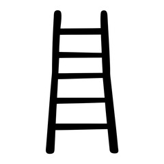 Simple black ladder against a white background with five rungs