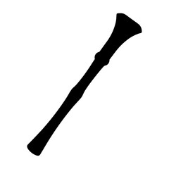 Silhouette of a Baroque Oboe a traditional instrument used in classical music