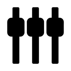 Graphic representation of three sliders for sound or video audio control