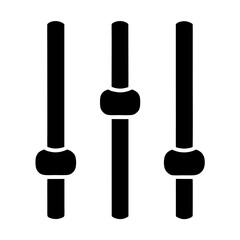 Audio Mixer Control Icon Design, A minimalist black icon of audio mixer controls, symbolizing sound mixing, audio settings, and music production.
