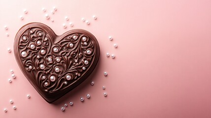 Fototapeta premium Romantic heart dessert with swirl decoration