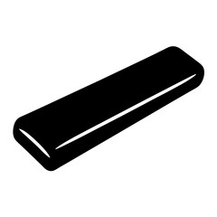Black rectangular shape with rounded edges on a plain white background