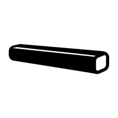 Simple minimalist illustration of a hollow rectangular tube in black and white