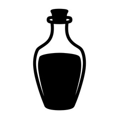 Silhouette of a filled bottle or container with a stopper top