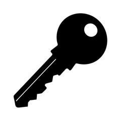 Black and white image of a common pin tumbler lock key