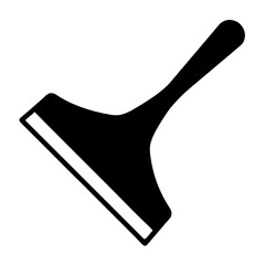 Window Squeegee Icon Design, A minimalist black icon of a window squeegee, symbolizing cleaning, maintenance, and window care.
