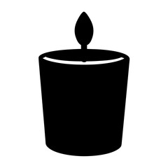 Simple Black Silhouette Illustration of a Candle in a Cup Shape