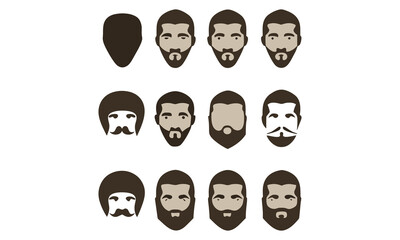 Man face portrait with full beard and mustache