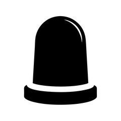 Emergency Light Icon Design, A simple black icon of an emergency light, symbolizing alert, safety, and emergency response in a minimalist style.

