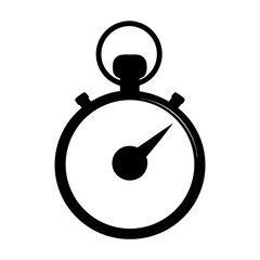Black and White Isolated Illustration of a Classic Analog Stopwatch