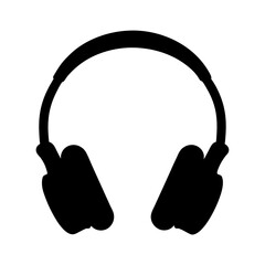 Headphones Icon Design, A minimalist black icon of headphones, symbolizing music, audio, and personal listening in a clean design.
