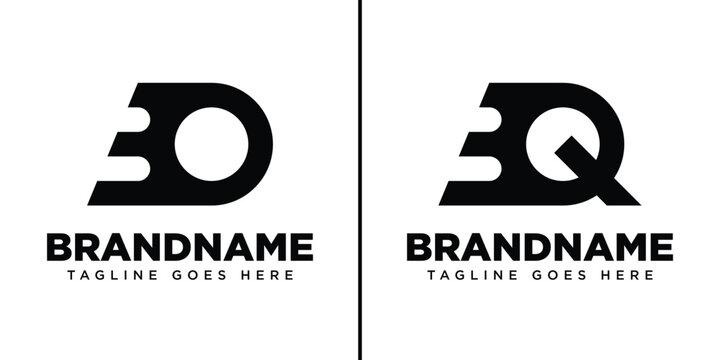 Letters BO BQ or 3O 3Q Monogram Logo Set, for brand with OB QB O3 Q3 initials