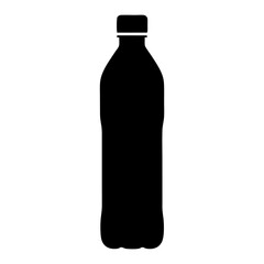 Simple silhouette of a plastic water bottle with a screwon cap