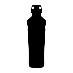 Monochrome Silhouette of a Bottle with a Unique Cap Design isolated