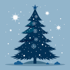 Obraz premium christmas tree with snow