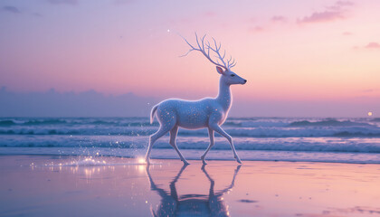 Grace in the Glow: Flamingos at Dusk