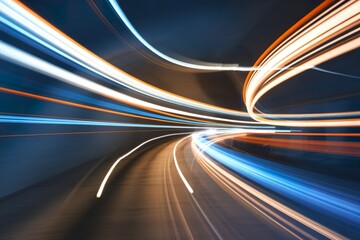 A photo of a dynamic, abstract representation of light streaks.