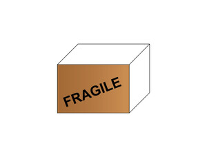 Box with text fragile vector