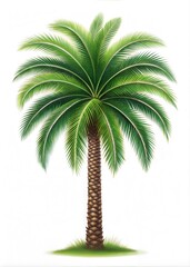 Obraz premium Tropical Palm Tree Isolated on White Background 
